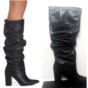 🎁Windsor Check It  Slouch Slip-on Heeled Boots